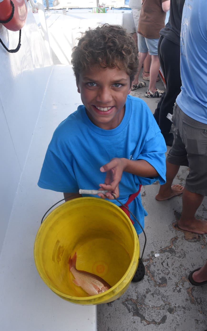 Child participating in the Larry Hatchett Fishing Foundation program