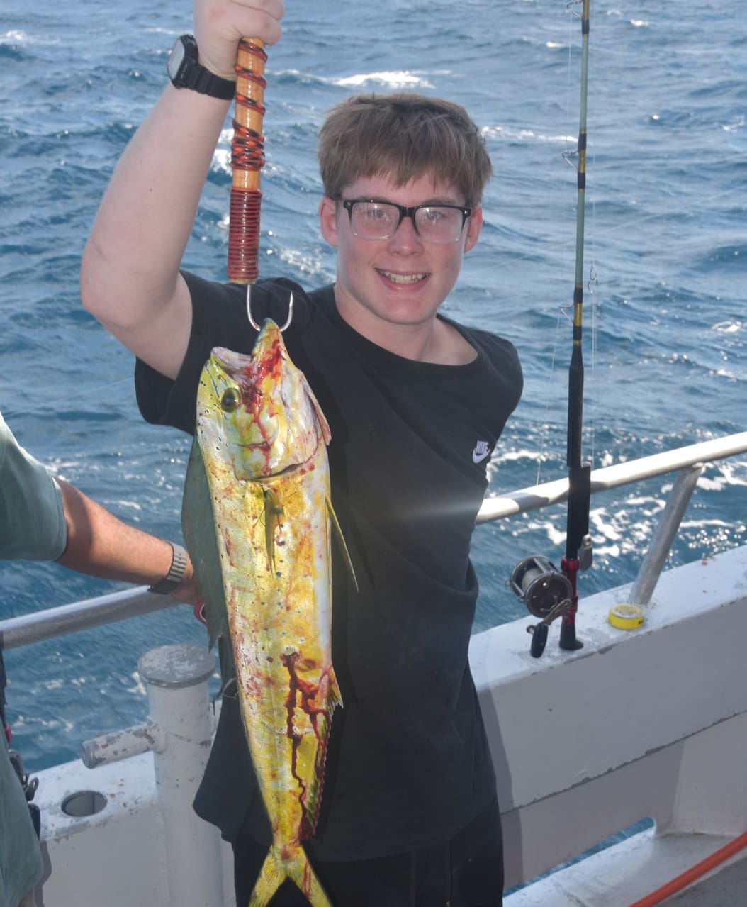 Larry Hatchett Fishing Foundation participant with catch